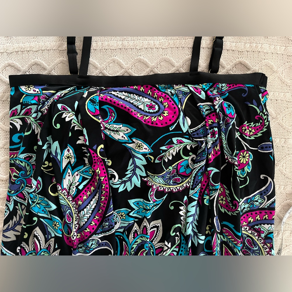 Apt. 9 Tankini Vibrant Colors Patterned Spandex Women’s Plus Size 1X - Picture 9 of 12